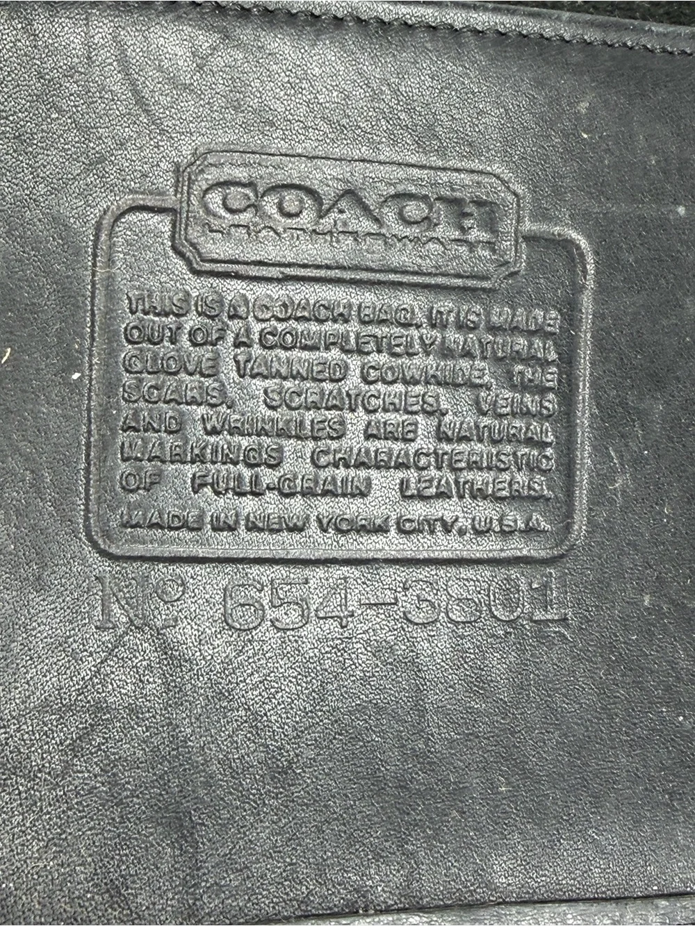 Coach Vintage Black Leather Crossbody Bag 654-3801